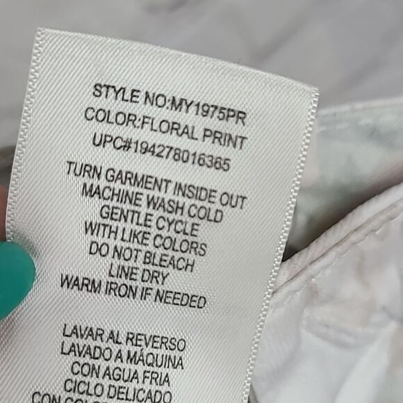 Seven7 High Rise Tummyless Skinny Jeans White Floral Print Stretch Denim Size 6 - Picture 13 of 13